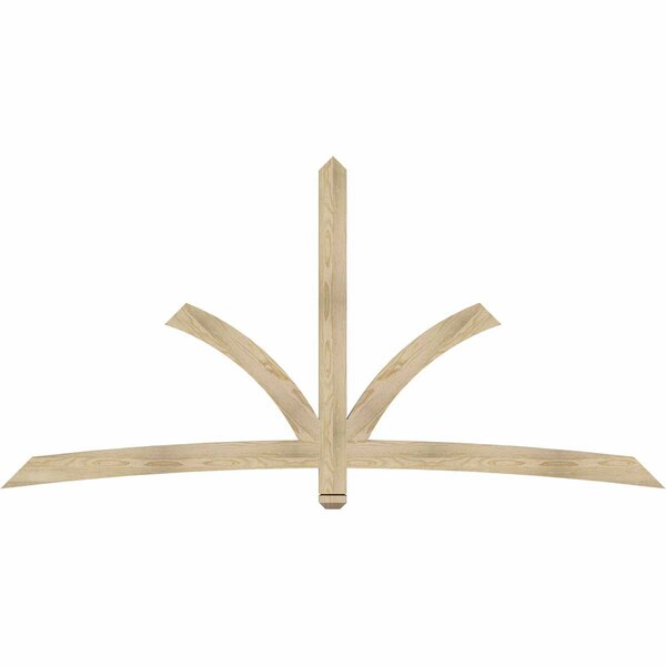 Ekena Millwork Davenport Rough Sawn Timber Gable Bracket, Douglas Fir, 96"W x 48"H x 2"D x 4"F, 12/12 Pitch GBW096X48X0204DAV00RDF - main